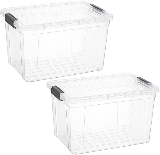 Superio Storage Bins with Lids, Stackable Totes, BPA Free, Odor Free, Organizer by Superio