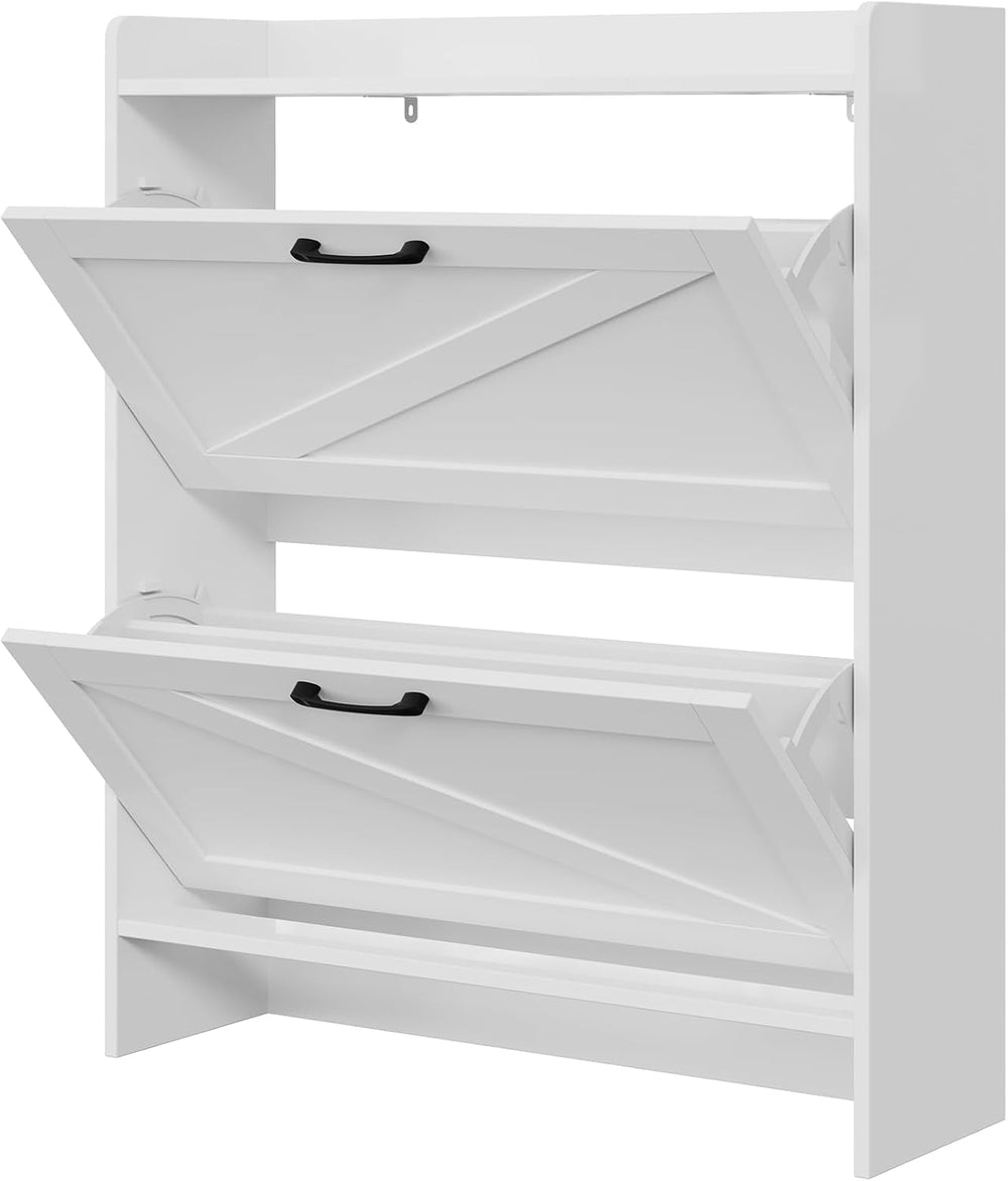 Lomojo Shoe Cabinet Storage for Entryway, Hidden Shoes Storage Cabinet with 2...