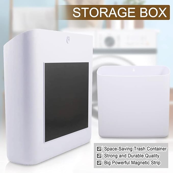 Picowe Magnetic Laundry Storage, Large Lint Holder Bin, Space-Saving Trash - Image 7