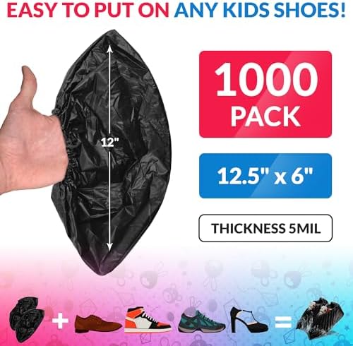 ABC PACK & SUPPLY Black Disposable Shoe Covers, 6 x 12.5 Inch, Pack of 10...