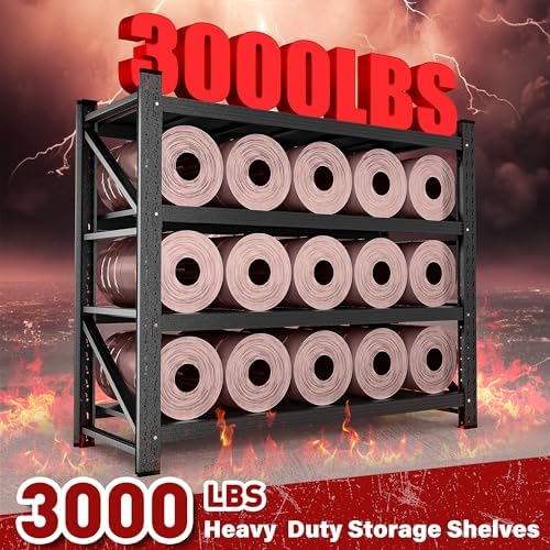 48" Wide Heavy Duty Garage Shelving Units,3000LBS 24 Deep Storage Shelve...
