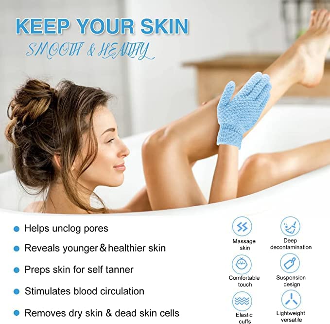 Yiclick Heavy Exfoliating Gloves, Exfoliating Body Scrubber - Image 4