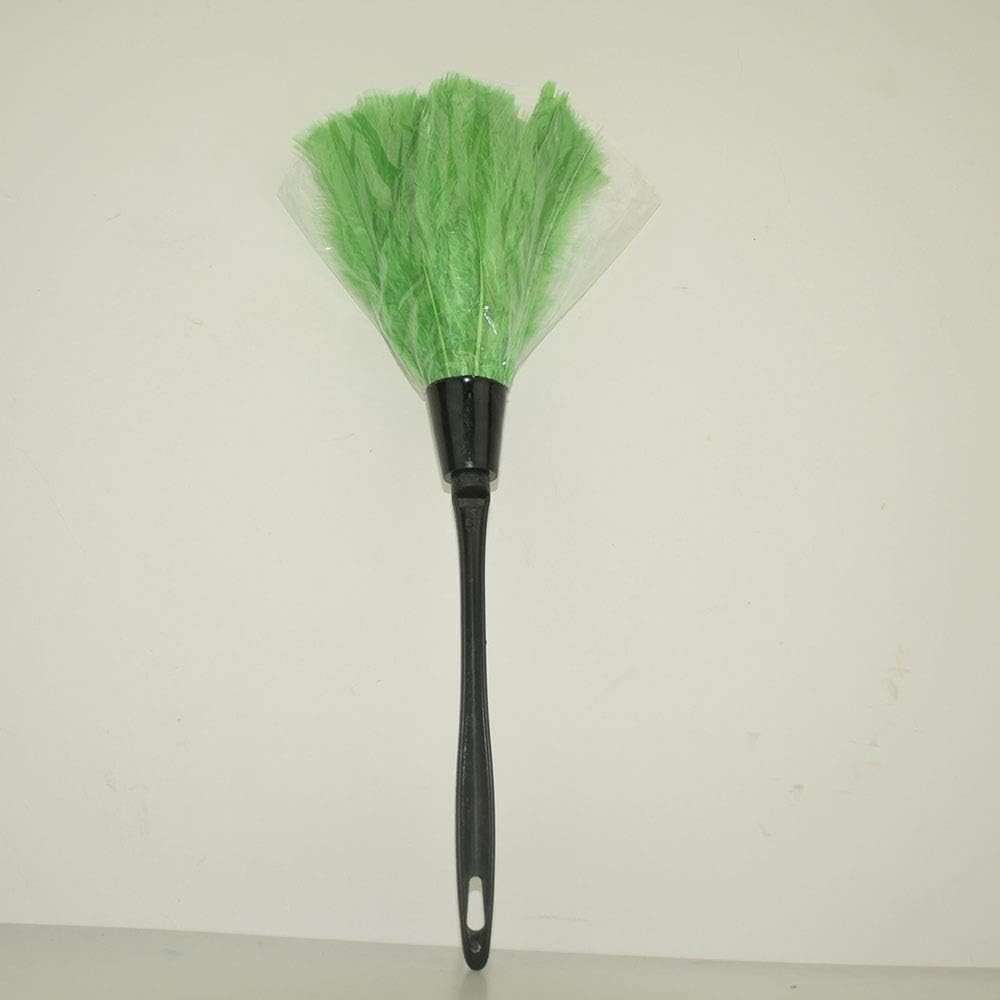 1pc Fashion Turkey Feather Duster with Black Reusable Plastic Handle Cleaning Tool white 35cm Professional