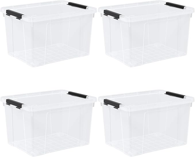 4 Pack Large Clear Plastic Storage Bins - Image 7
