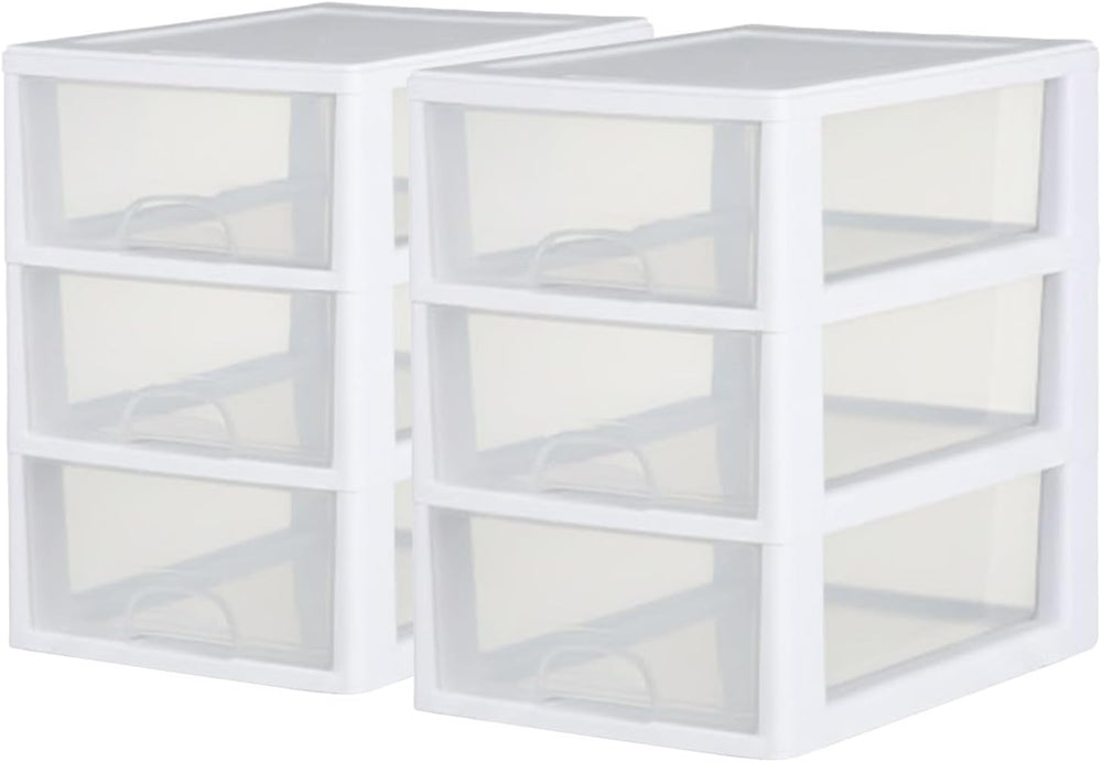 Sterilite Stacking Drawer Storage Organizer for Clothes, 6 Quart, 6-Pack