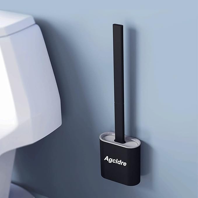Toilet Brush with Holder Silicone Toilet Brush and Cleaning Brush - Image 2