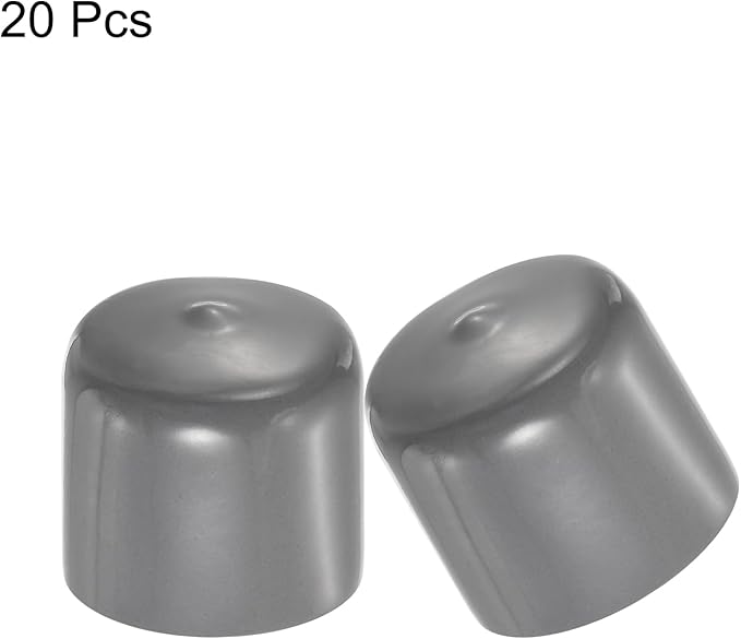 uxcell 20pcs Rubber End Caps 32mm ID Vinyl Cap Cover Screw Protectors Dark Grey - Image 2