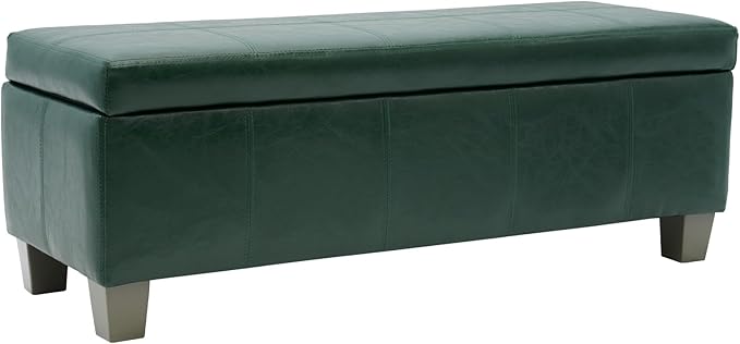 Green Faux Leather Ottoman by UDAX
