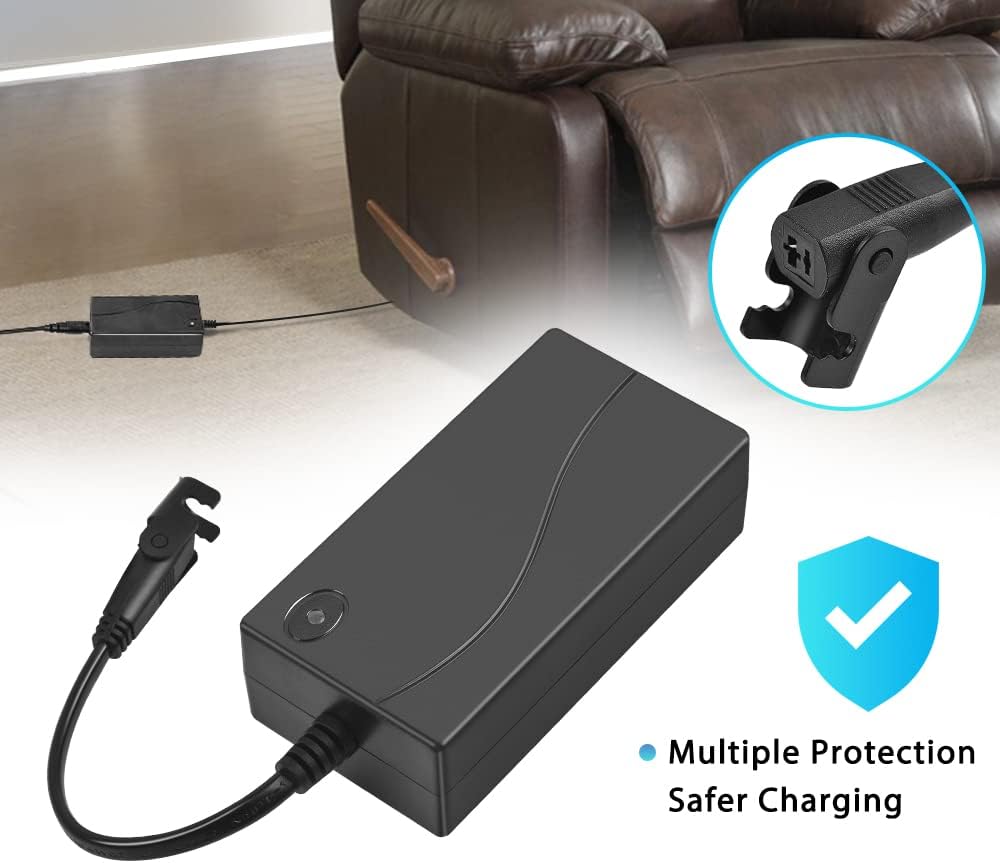Power Recliner Power Supply, Sopito 2-Pin AC/DC Adapter 100-240V 50/60hz, Quality 29V 2A Switching Transformer, Replacement Part for Recliner Couch/Electric Sofa/Lift Chair/Standing Desk