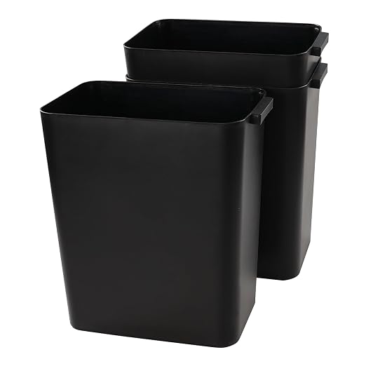 3-Pack Black 4.5 Gallon Plastic Trash Can Wastebasket, Garbage Container Bin - Image 6