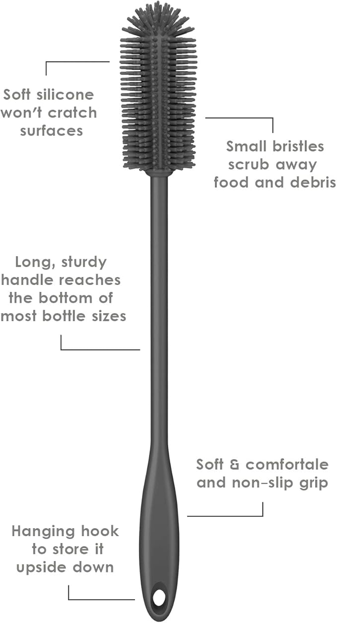 Silicone Bottle Brush, Water Bottle Cleaner Brush - Image 4