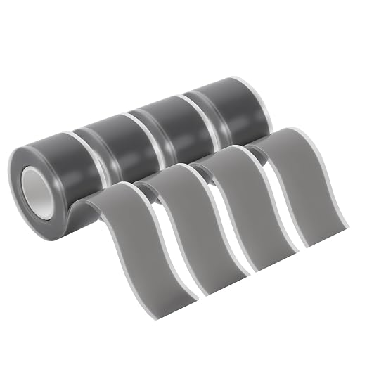 Self Fusing Silicone Tape 4 Rolls 1 in x 10' Grey Waterproof Rescue Tape Rubber by Unknown