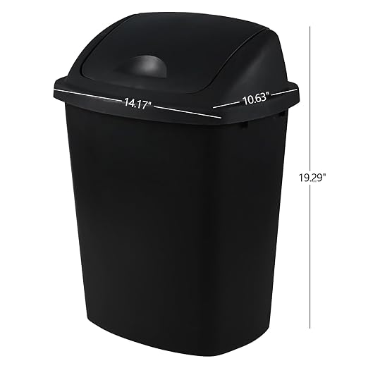 Teyyvn 6 Gallon Plastic Flip Lid Trash Can - Image 2