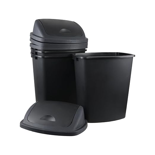18 Gallon /70 L Swing Lid Large Garbage Bins, Commercial Grade Plastic Trash by Unknown