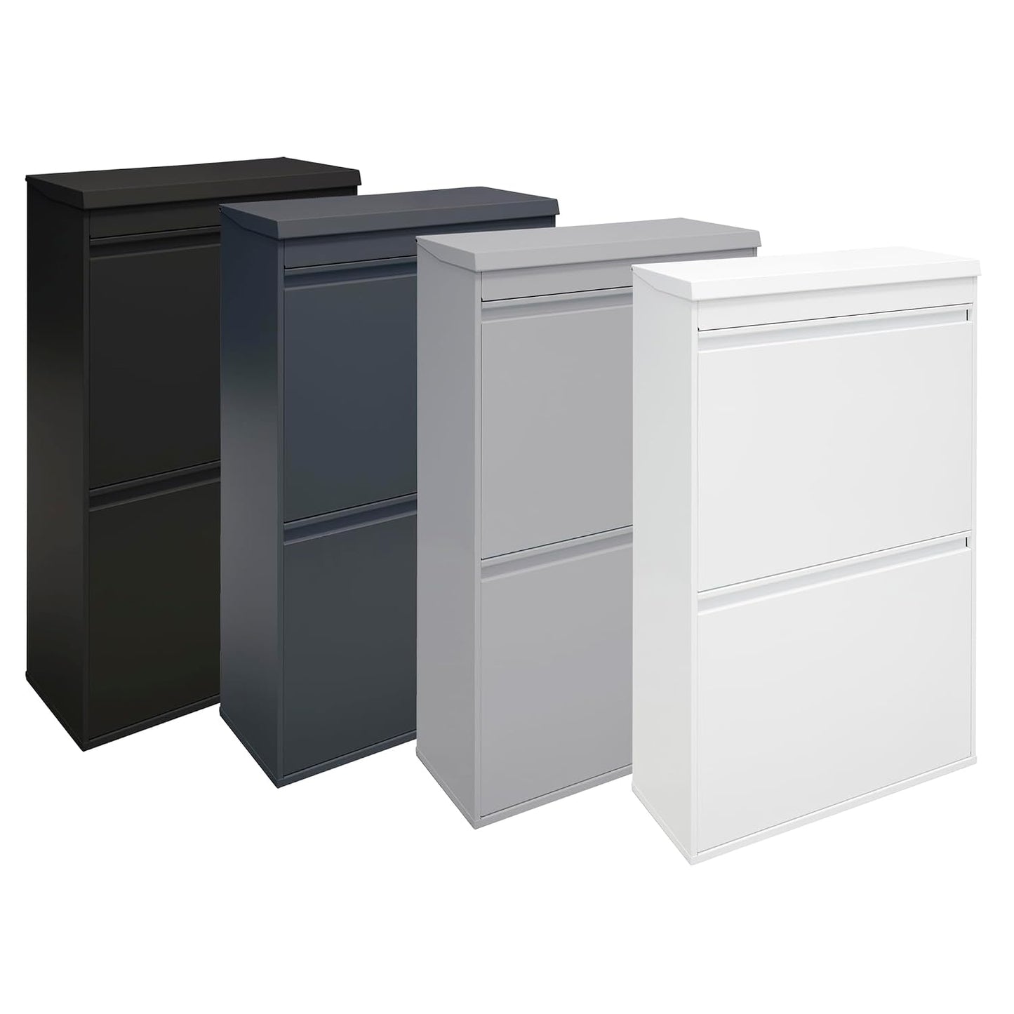 Arregui 4-Cube Steel Waste and Recycling Bin and Multi-Purpose Top Tray, White, 97.5 x 58.6 x 24.4 cm
