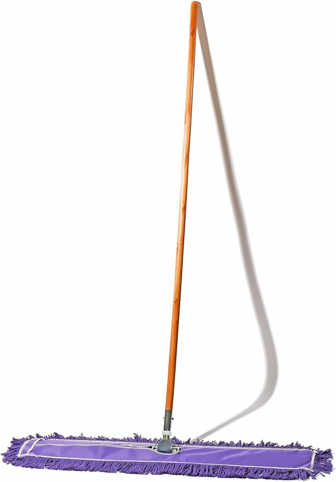 36 Inch Purple Commercial Dust Mop & Floor Sweeper – Wood Handle Floor Mop - Image 7