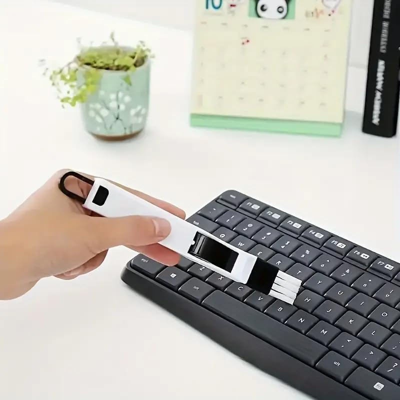 1pc Multi-Purpose Cleaning Brush with Dustpan, Manual Gap Slot Brush for Keyboard, Blinds, Door Sill, Sliding Tracks