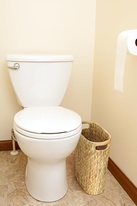 Wicker Trash Can, Bathroom Trash Can, Water Hyacinth Wicker Waste Basket - Image 3