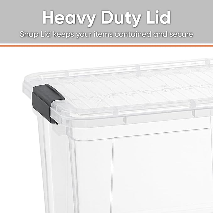 Superio Storage Bins with Lids- 2 Pack, 2.5 Qt Clear Boxes - Image 3