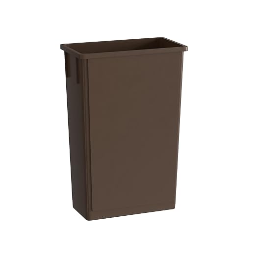 23 Gallon Brown Slim Jim Trash Can by Krollen+Industrial