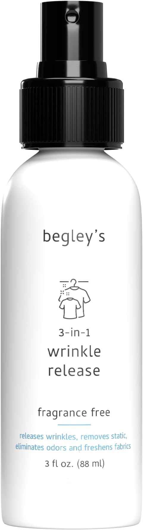 Begley's 3-in-1 Wrinkle Remover, Quick Fix Wrinkle Release, Static Cling Remover by Begleys