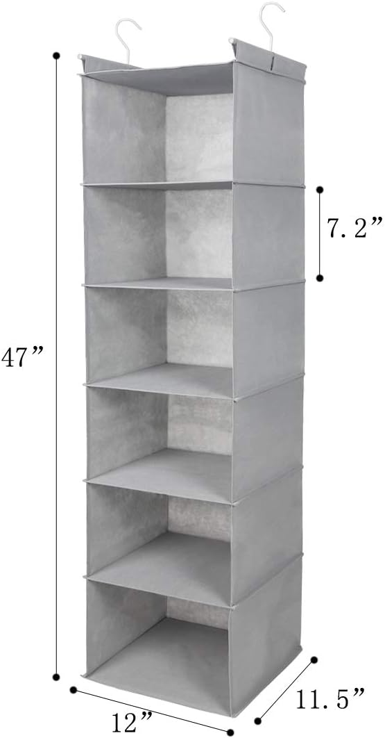 MAX Houser 6 Tier Shelf Hanging Closet Organizer, Closet Hanging Shelf - Image 3