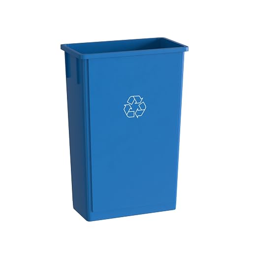 23 Gallon Blue Recycle Slim Jim Trash Can by Krollen+Industrial