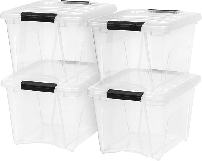 IRIS USA 19 Qt Stackable Plastic Storage Bins by IRISUSA