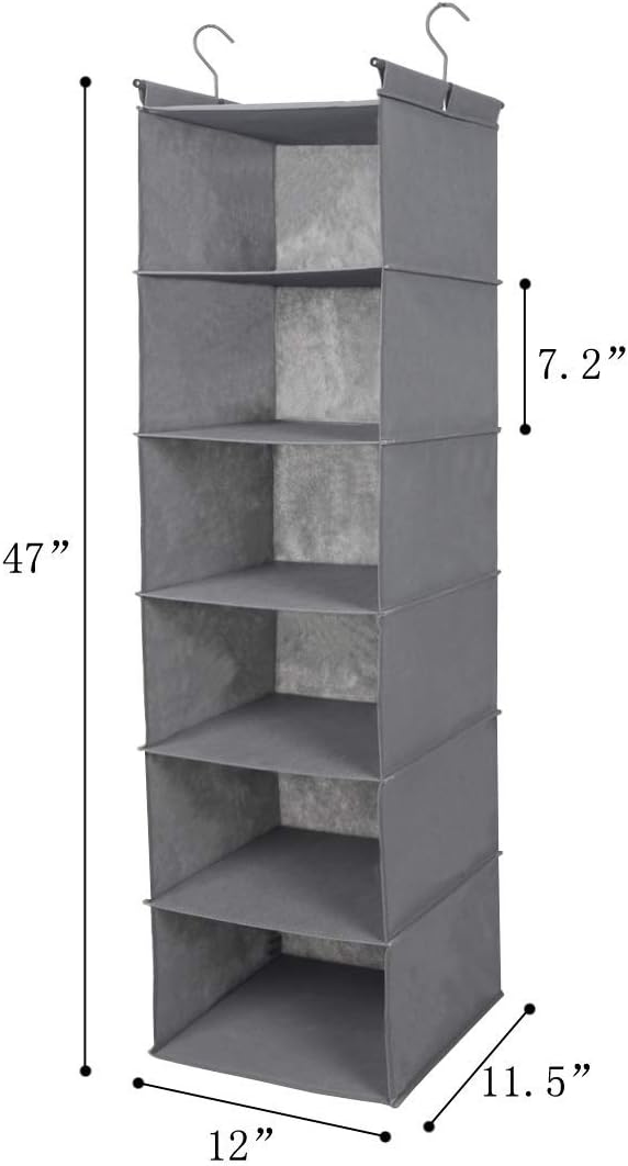 MAX Houser 6 Tier Shelf Hanging Closet Organizer, Closet Hanging Shelf - Image 3