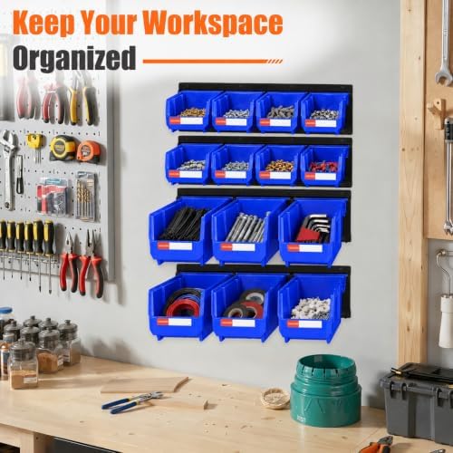 14pc Wall-Mounted Storage Organizer Mixed V1 V2 Combo Blue