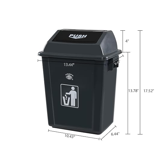 6 Gallon Plastic Swing Top TrashBin/Garbage Can, Lidded Wastebasket Trash Can - Image 2