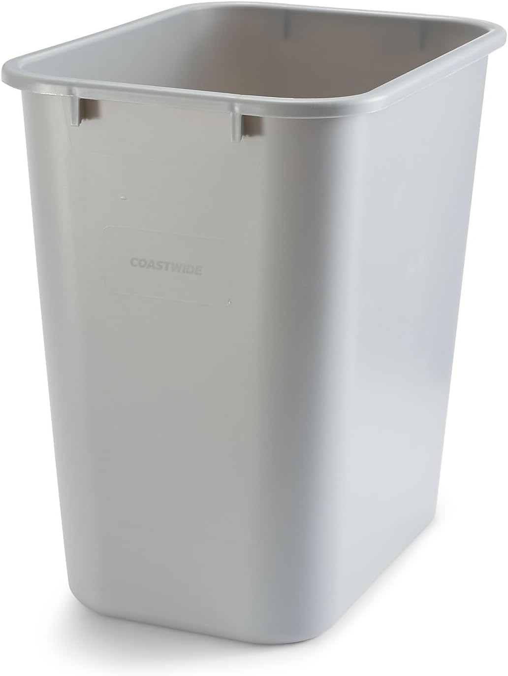 Coastwide Professional Indoor Trash Can Without Lid, Gray, 7 Gallon | Soft molded plastic waste bin for offices, breakrooms, and common areas.