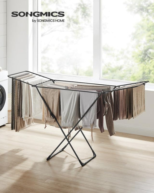 SONGMICS Clothes Drying Rack, Metal Laundry Drying Rack, Space-Saving, - Image 2