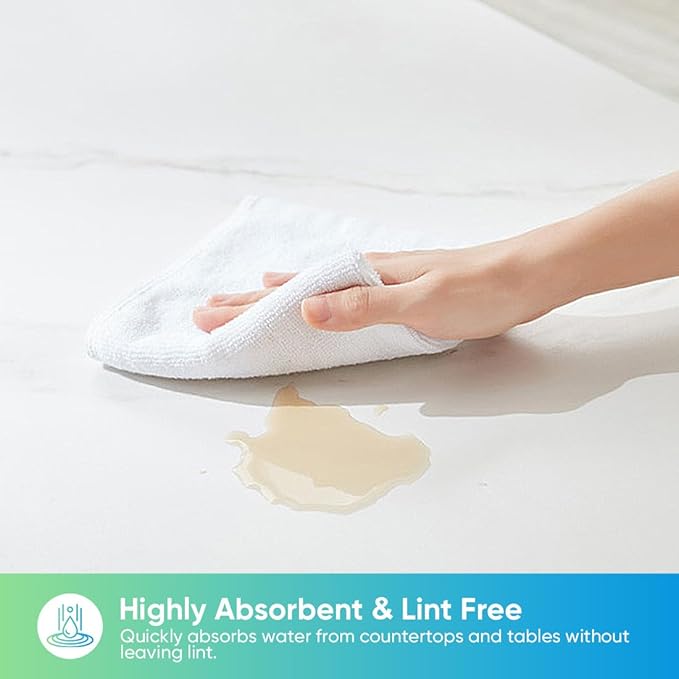 HOMEXCEL White Microfiber Cleaning Cloth, 24 Pack Cleaning Towels - Image 3