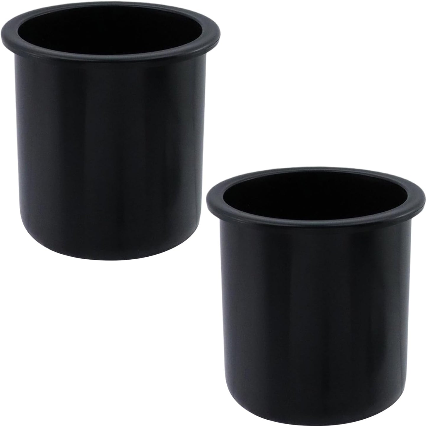 Dnyta 2Pcs 4.2" x 4" Black Plastic Cup Holder Insert, Sofa Recliner Car Seat Cups Holder Replacement, Poker Table Cup Holders, for Table, Sofa, Boats, Truck, Car