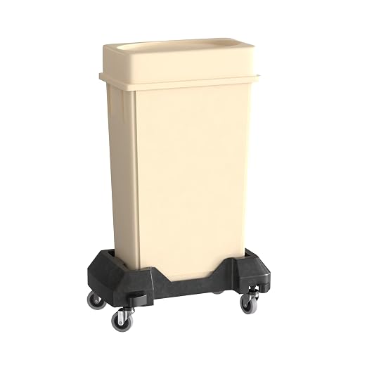 23 Gallon Beige Slim Jim Trash Can by Krollen+Industrial