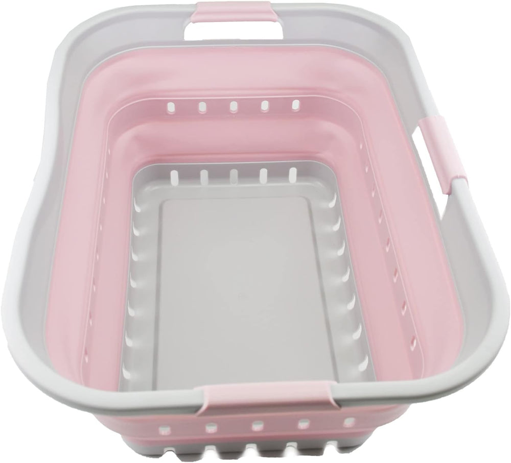 SAMMART 42L (11 gallon) Collapsible Plastic Laundry Basket - Foldable Pop Up ...