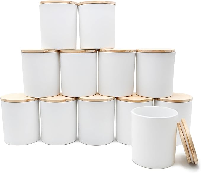 SHOWIN 14 OZ Thick Candle Jars for Making Candles 12 Pcs, 3 Wick Empty Jars by Showin