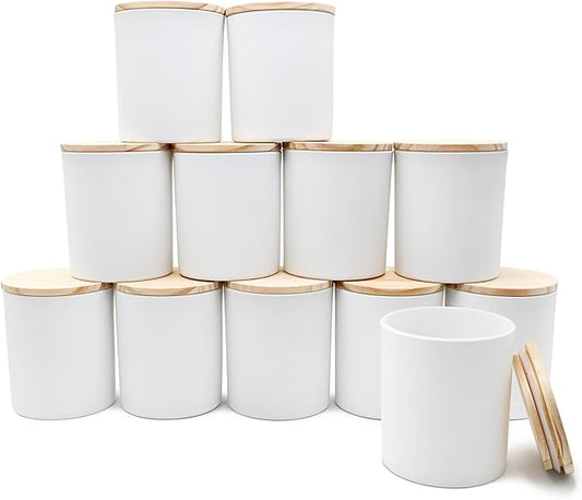 SHOWIN 14 OZ Thick Candle Jars for Making Candles 12 Pcs, 3 Wick Empty Jars by Showin