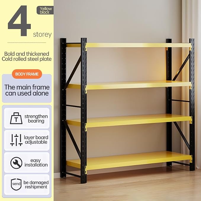 Storage Shelves Heavy Duty, Metal Garage Shelving Units, 4 Tier Storage Rack - Image 3