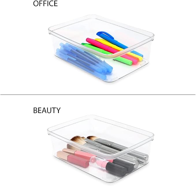 Isaac Jacobs 5-Pack Small Clear Storage Bins, Plastic Organizer - Image 4
