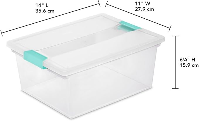 Sterilite 4-Pack Clip Box, Stackable Clear Plastic Bins - Image 3