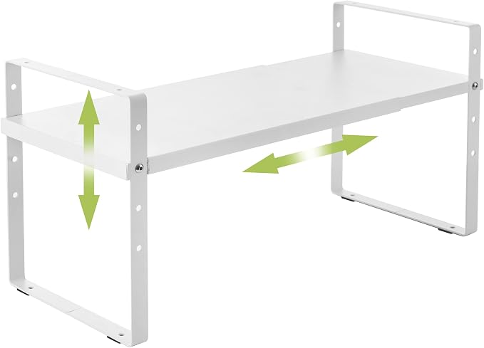 Expandable Cabinet Shelf Organizer Rack, Stackable Kitchen Counter Storage by Acorss-Star