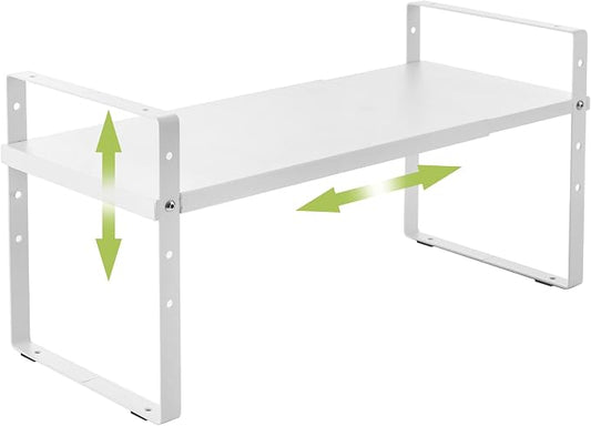 Expandable Cabinet Shelf Organizer Rack, Stackable Kitchen Counter Storage by Acorss-Star