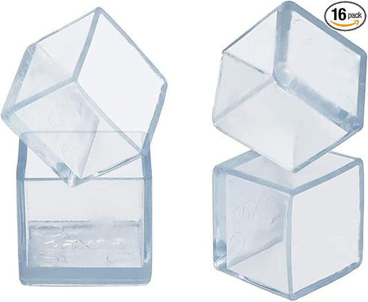 Still Awake 16 Pcs Transparent Square PVC Rubber Leg Tips Furniture Floor by Unknown