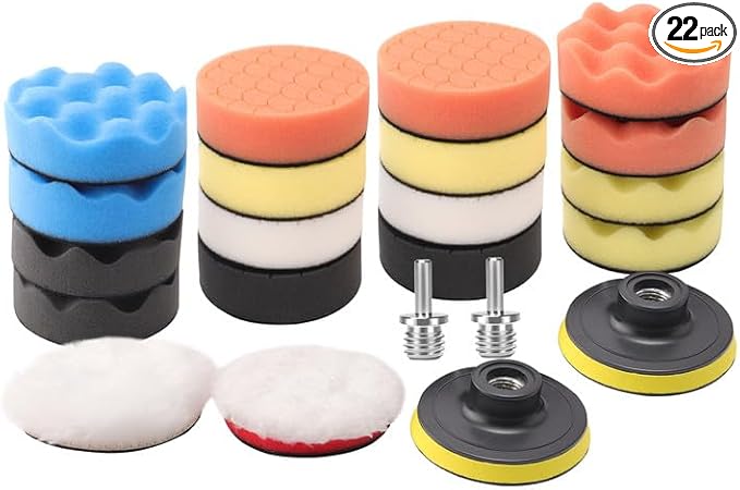 3'' Drill Polishing Kit, Detail Polishing Kit Wool Pads Wax Buffer Polisher by ZFE