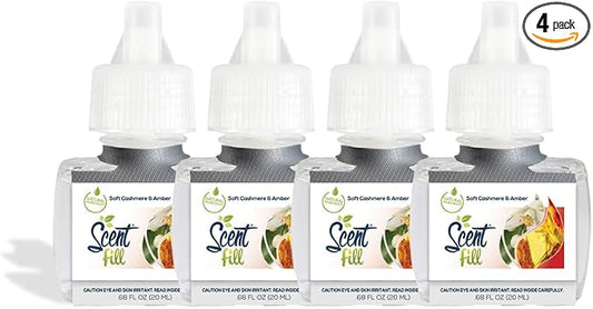 Scent Fill Soft Cashmere & Amber Plug in Air Freshener, 4 Scented Oil Refills by ScentFill