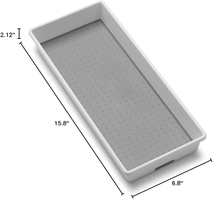 Madesmart Organizer Bin Non-Skid Feet 15.5" X 6.6" X 2.1" Plastic White - Image 7
