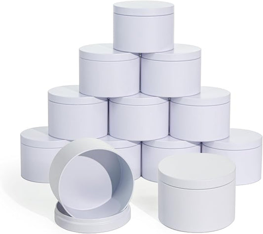 Tins With Lids, 3 Wicks Containers 12 Pack 14oz/420ml Seamless Bulk by Tobeno1candlemakingsupplier