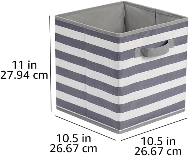 Amazon Basics Cube Organizer Storage Bins Handles, Collapsible Fabric, - Image 5